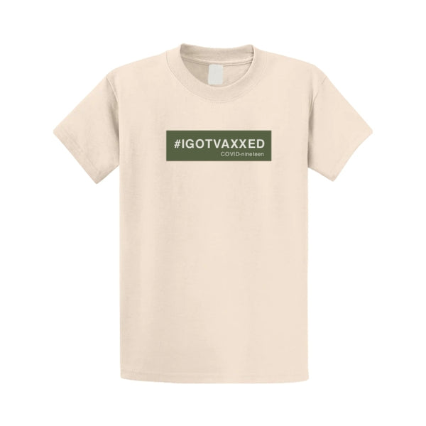 #IGOTVAXXED Logo T-Shirt - Cream - Men or Women