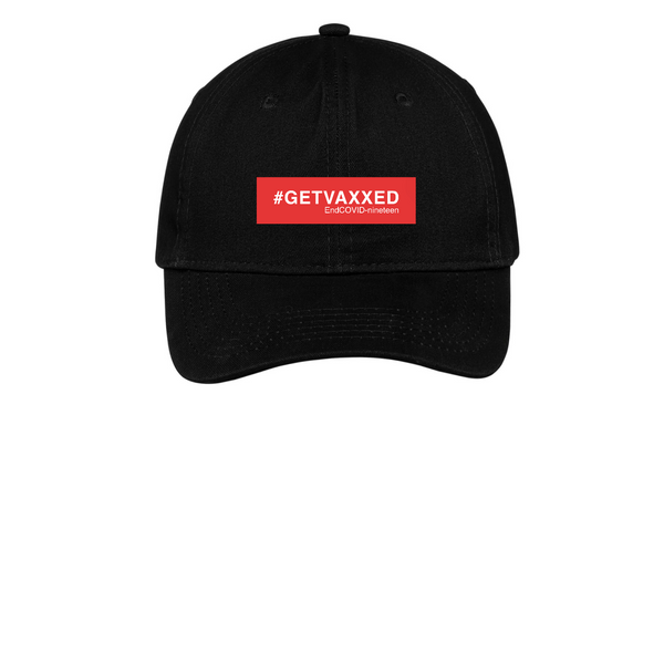 #GETVAXXED Washed Chino Twill Camp Cap - Black - SOLD OUT!