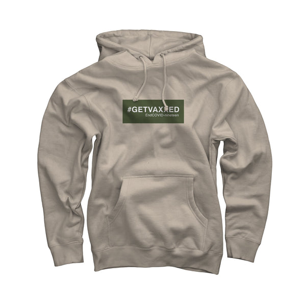 #GETVAXXED Green Logo Hooded Sweatshirt - Cream - Men or Women